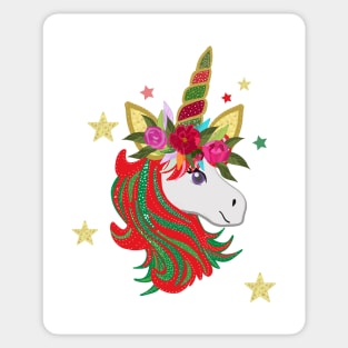 Merry Christmas magical unicorn Sticker